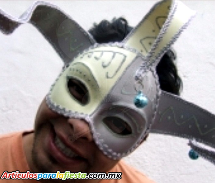 MASCARA DE ARLEQUIN GRIS