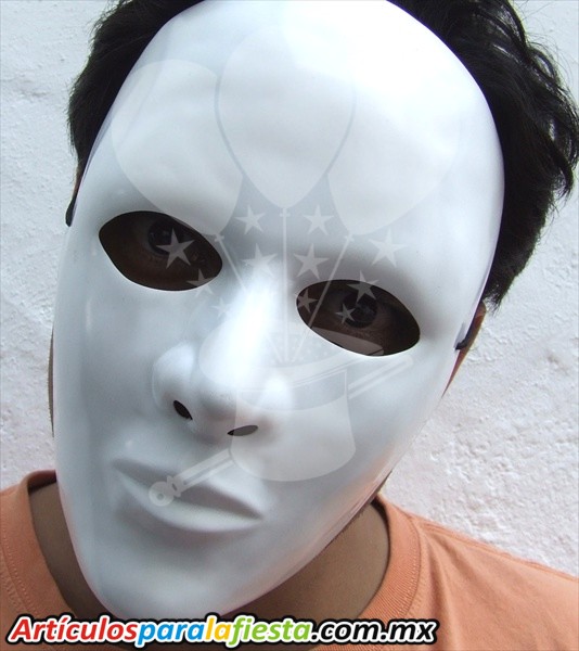 MASCARA DE ROSTRO BLANCO LISO