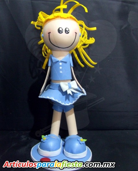 FUFUCHA MUÑECA CON VESTIDO AZUL