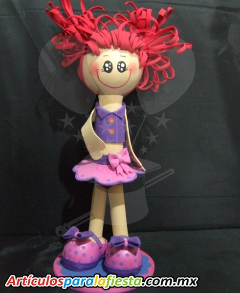 FUFUCHA MUÑECA VESTIDO VERDE CON MORADO