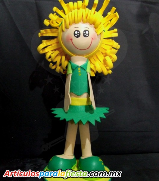 FUFUCHA MUÑECA RUBIO Y VESTIDO VERDE