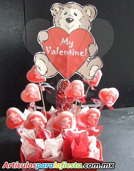 CENTRO DE MESA CON OSO DE SAN VALENTÍN