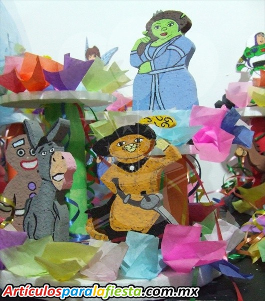 CENTRO DE MESA CON PRESONAJES DE SHERK