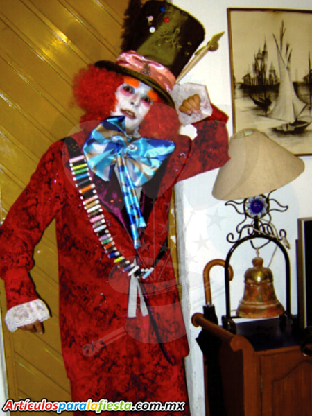 Disfraz de el Sombrerero color rojo para Halloween