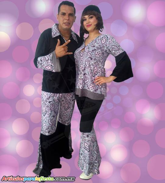 DISFRAZ RETRO CON GRACAS MORADAS