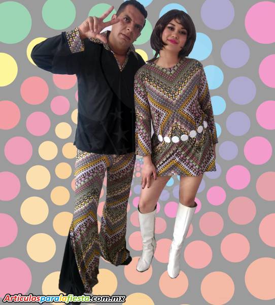 DISFRAZ RETRO MULTICOLOR