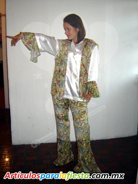 DISFRAZ RETRO HIPPIE FLOREADO