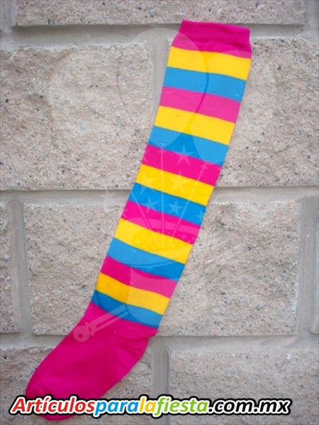 CALCETA PAYASITO ROSA CON AZUL