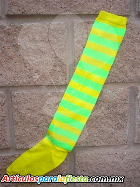 CALCETA PAYASITOVERDE CON AMARILLO