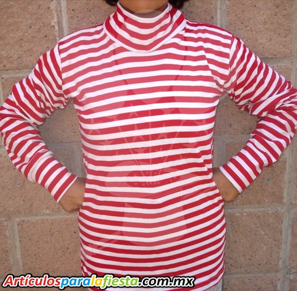 PLAYERA PAYASITO RAYAS ROJO Y BLANCO