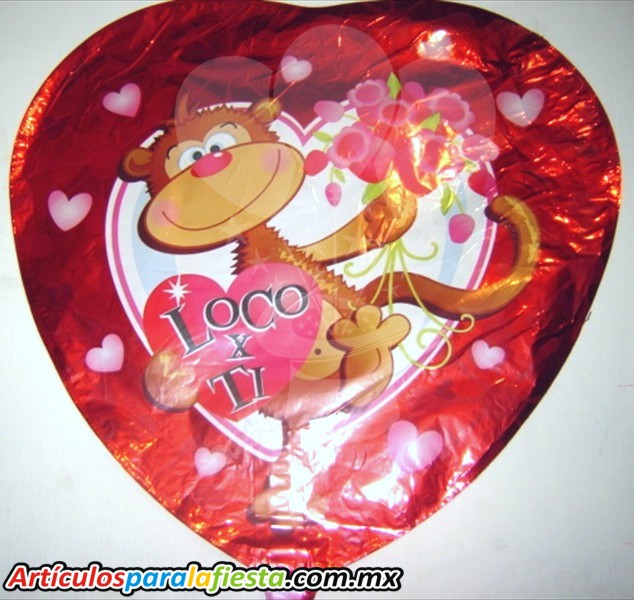 GLOBO METÁLICO CORAZÓN MONO