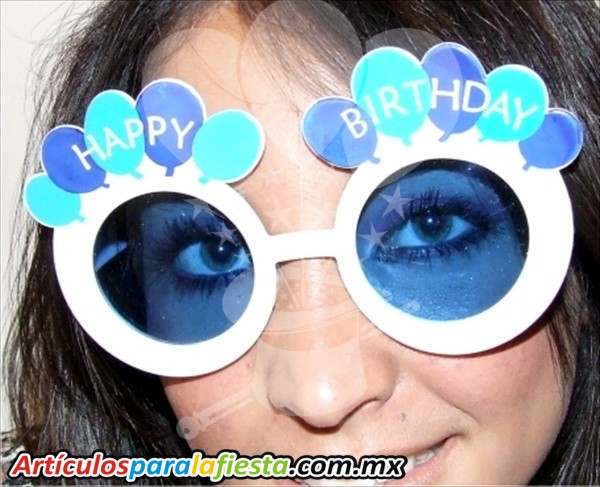 LENTES DISE&Ntilde;O DE GLOBOS HAPPY BIRTHDAY