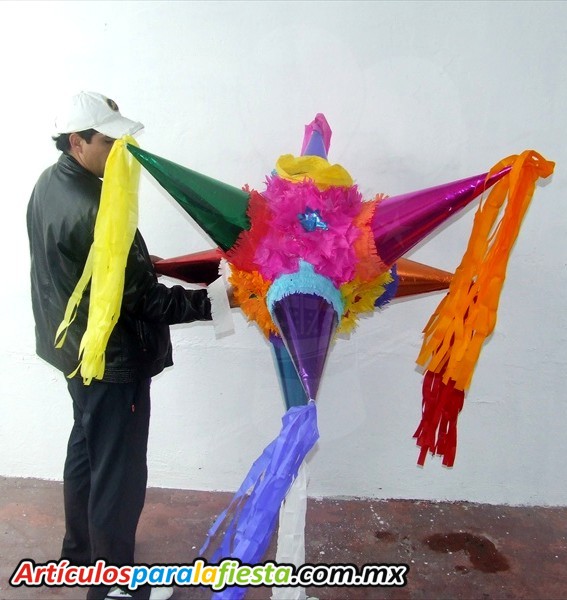 PIÑATAS DE 5 PICOS NAVIDAD GRANDE COLORES