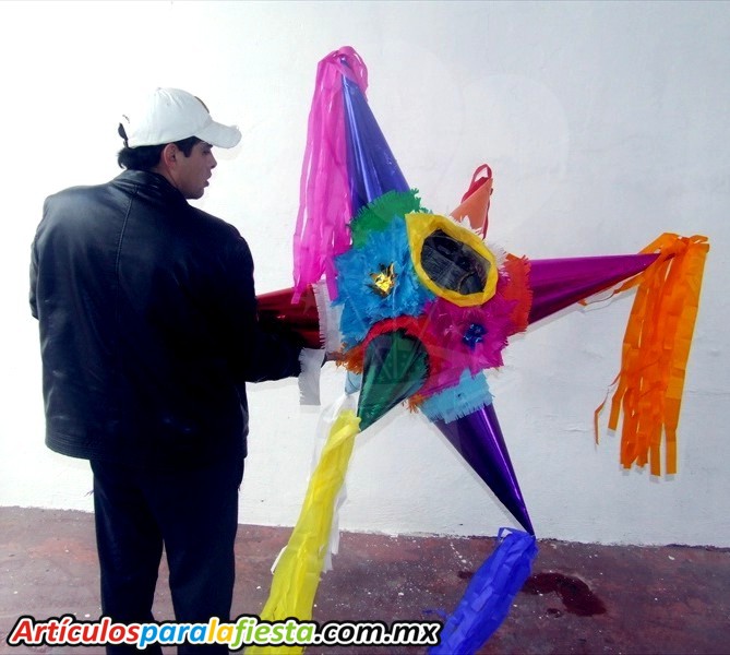 PIÑATAS DE 5 PICOS NAVIDAD GRANDE COLORES
