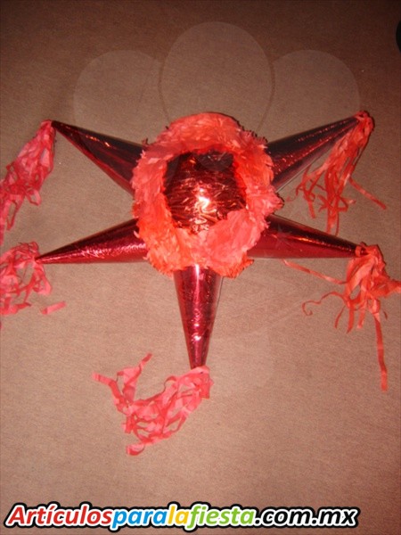 PIÑATAS DE 5 PICOS CHICA ROJO