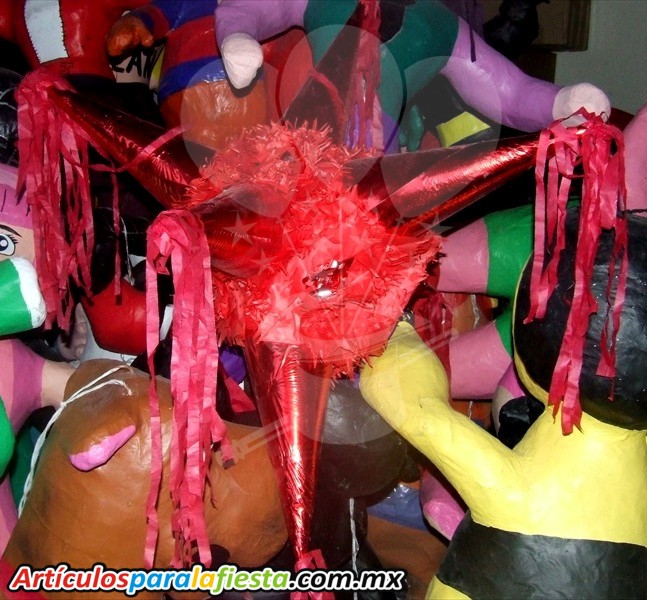 PIÑATAS DE 5 PICOS ROJO GRANDE