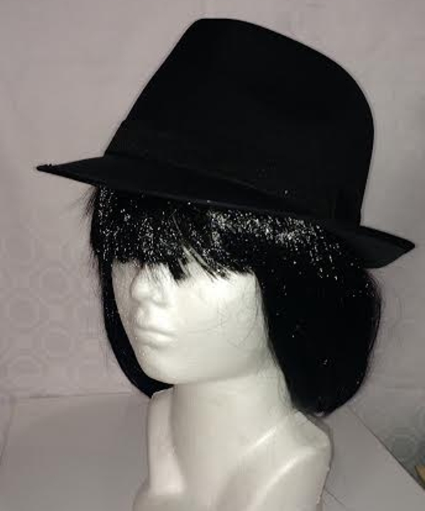 SOMBREROS PARA FIESTAS TIPO GANGSTER NEGRO LISO