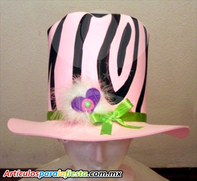 SOMBRERO FOAMI TIPO SEBRA ROSA