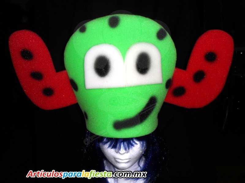 SOMBREROS DE HULE ESPUMA CON FIGURA DE CACTUS VARIOS COLORES