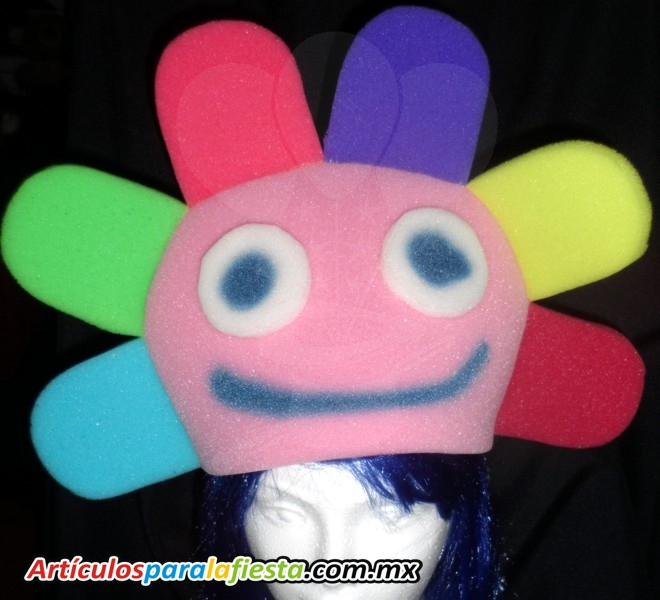 SOMBREROS DE HULE ESPUMA EN FORMA DE FLOR ALEGRE