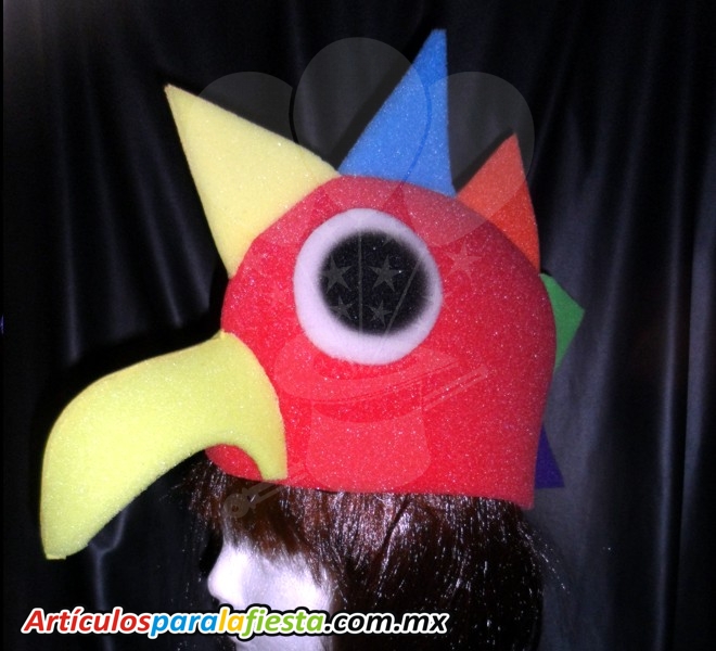 SOMBREROS DE HULE ESPUMA CON FORMA DE TUCÁN