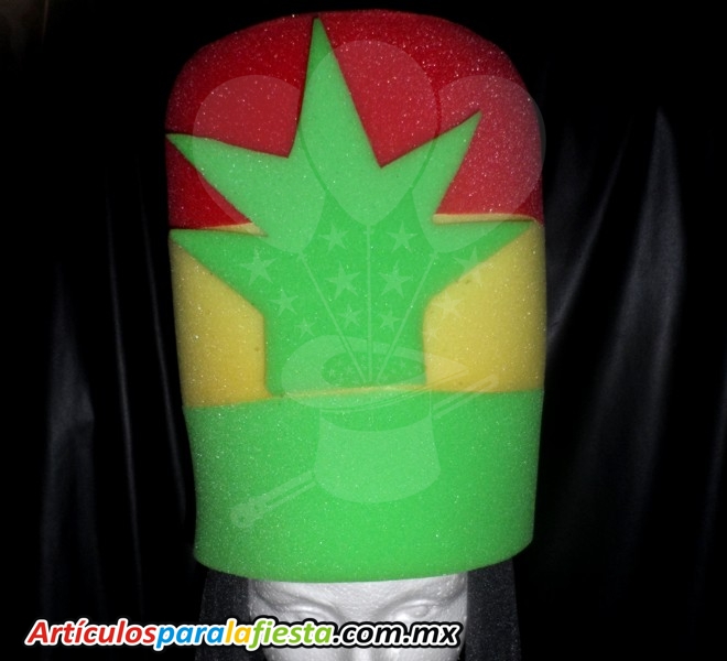 SOMBREROS DE HULE ESPUMA CON TITAS TIPO RASTA