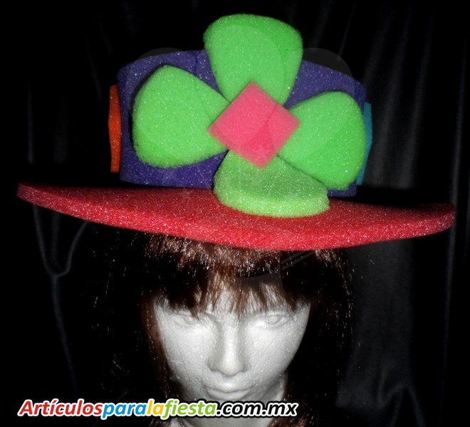 SOMBREROS DE HULE ESPUMA CON FORMA DE ALEGRE FLOR