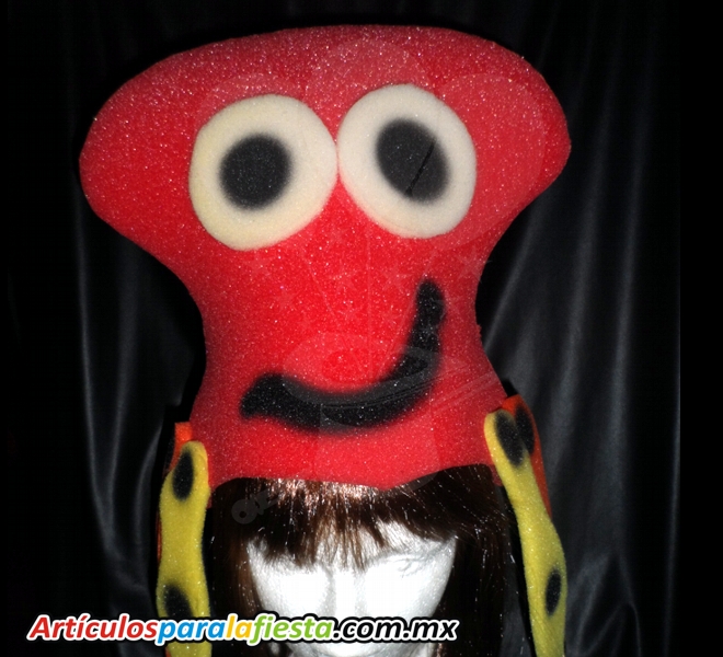 SOMBREROS DE HULE ESPUMA CON FORMA DE PULPO