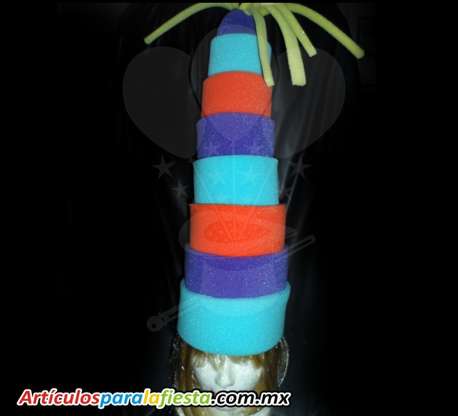 SOMBREROS DE HULE ESPUMA CON FORMA DE TORRE