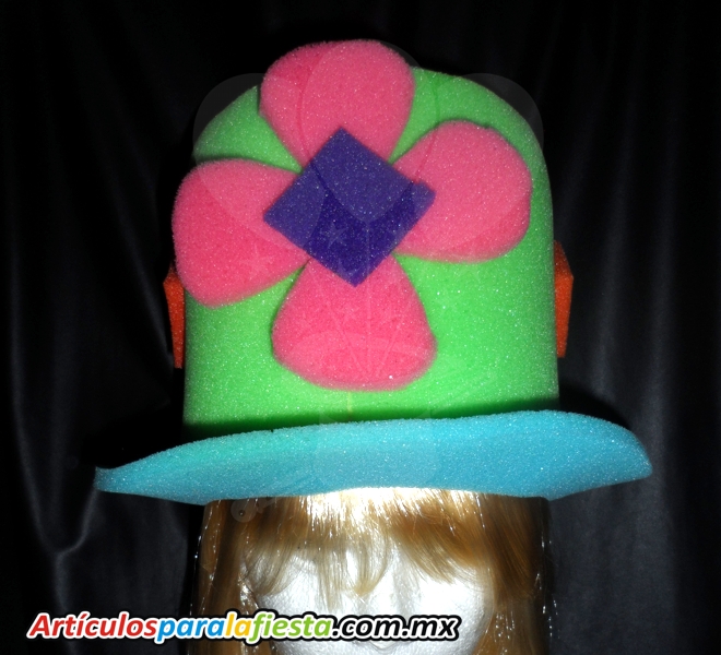 SOMBREROS DE HULE ESPUMA CON FLOR RETRO